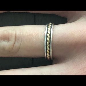 James Avery Gold Twist and Silver Band Ring
